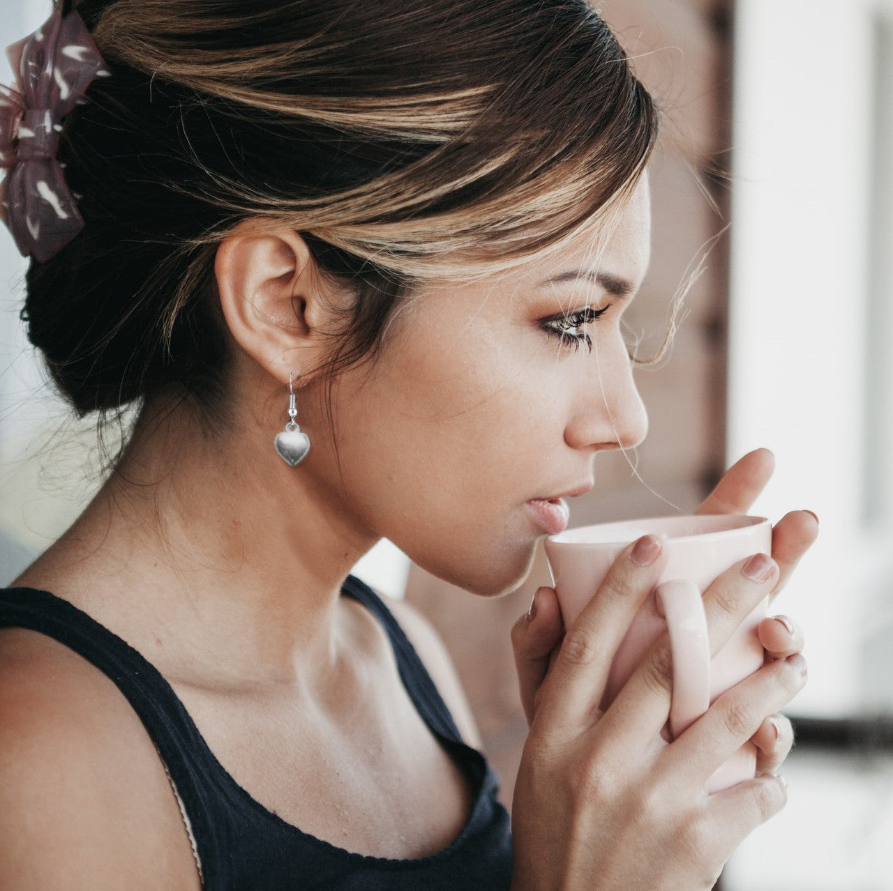 Bridesmaids Heart Necklace & Eucalyptus Thank You & Gift Card